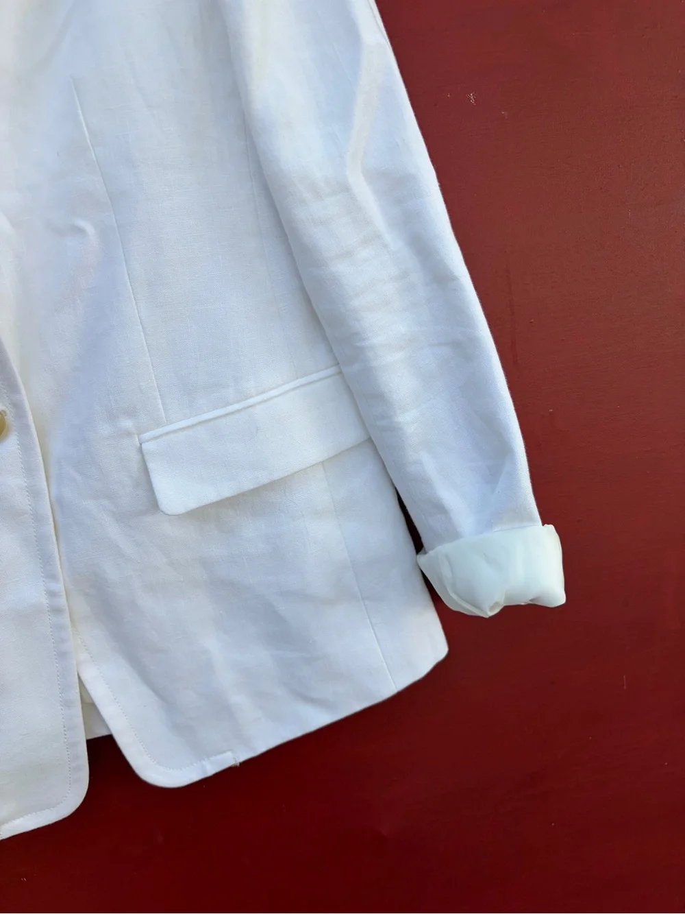 J Crew White Linen Regent Blazer